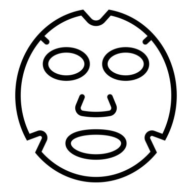 Yüz maskesi simgesi ana hat vektörü. Cilt güzelliği