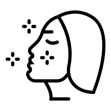 Yüz kremi ikonu ana hatları vektörü. Bakım tedavisi