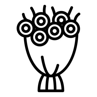 Vip olayı çiçek buket ikonu ana hatları vektörü. Parti müziği