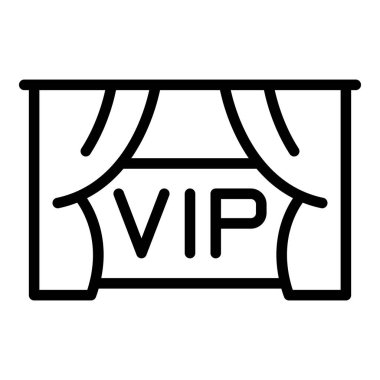 Vip olay konser ikonu ana hatları vektörü. Sinema yıldızı