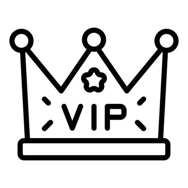 Vip Crown ikon ana hatları vektörü. Olay partisi