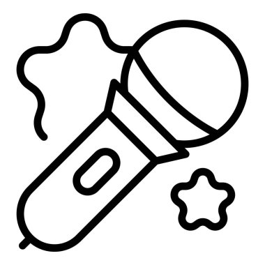 Vip olayı mikrofon simgesi ana hatları vektörü. Müzik konseri