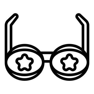 Vip olay gözlüğü araç simgesi ana hatları vektörü. Sinema konseri