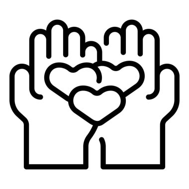 Charity care ikonu ana hatları vektörü. Etkinlik bağışı