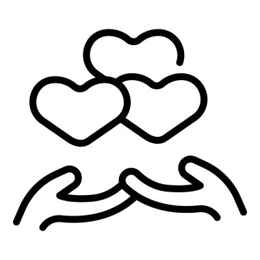 Yardım hizmeti ikonu ana hatları vektörüne yardım et. Halk etkinliği