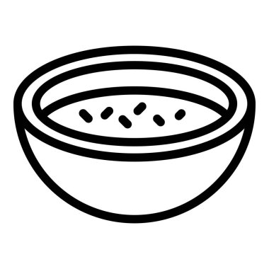 Meyveli kahvaltı ikonu ana hatları vektörü. Mısır gevreği kasesi