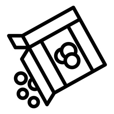 Gevrek topları ikon ana hatları vektörü. Kahvaltı kasesi.