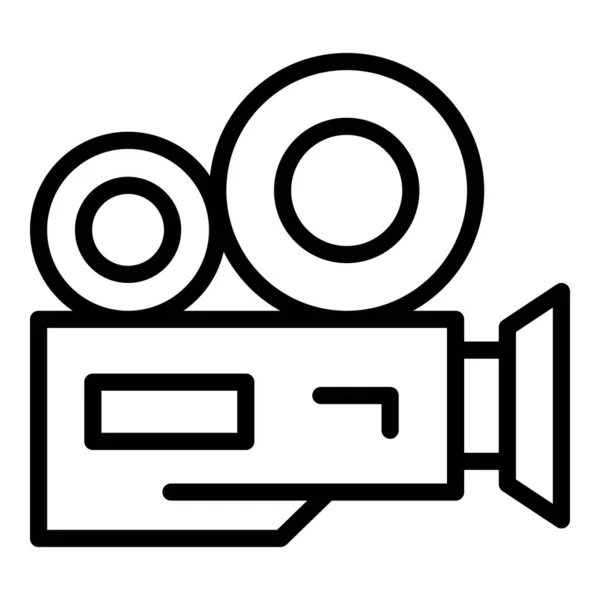 Вектор контура иконки кинокамеры. Vip event — стоковый вектор