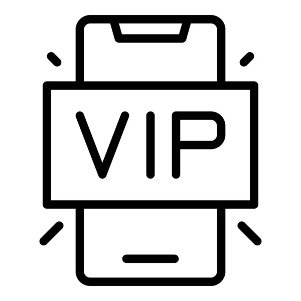 Vip Smartphone-Symbol Umrissvektor. Veranstaltungsparty — Stockvektor