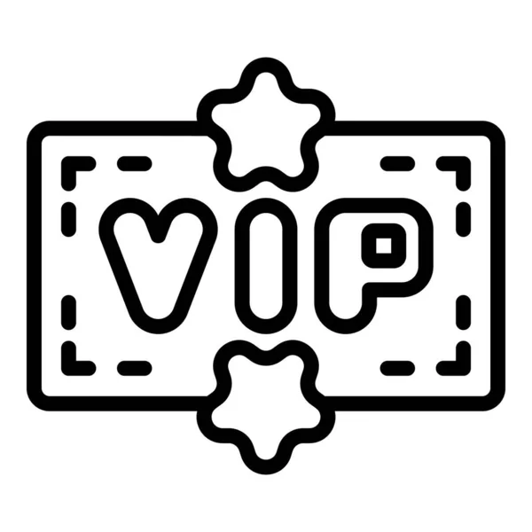 Vip-Karte Symbol Umrissvektor. Veranstaltungsparty — Stockvektor