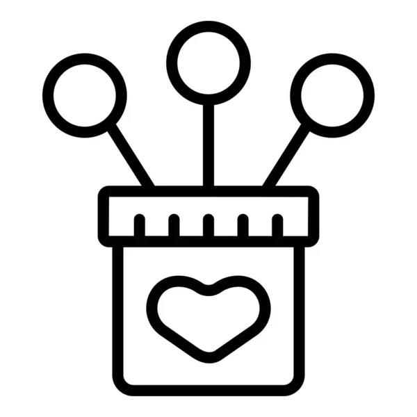 Вектор контура значка "Любовная коробка". Семейное сердце — стоковый вектор