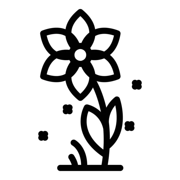 Flor néctar icono contorno vector. Abeja — Archivo Imágenes Vectoriales