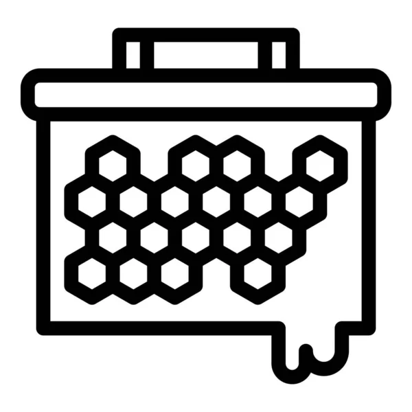 Вектор контура медовой пчелиной стойки. Цветочный прополис — стоковый вектор