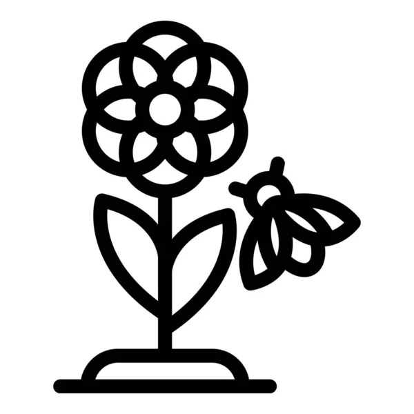 Вектор контура иконки цветка пчелы. Прополис — стоковый вектор
