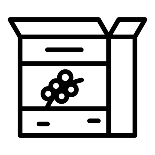 Cuadro de maíz icono contorno vector. Desayuno de cereales — Vector de stock