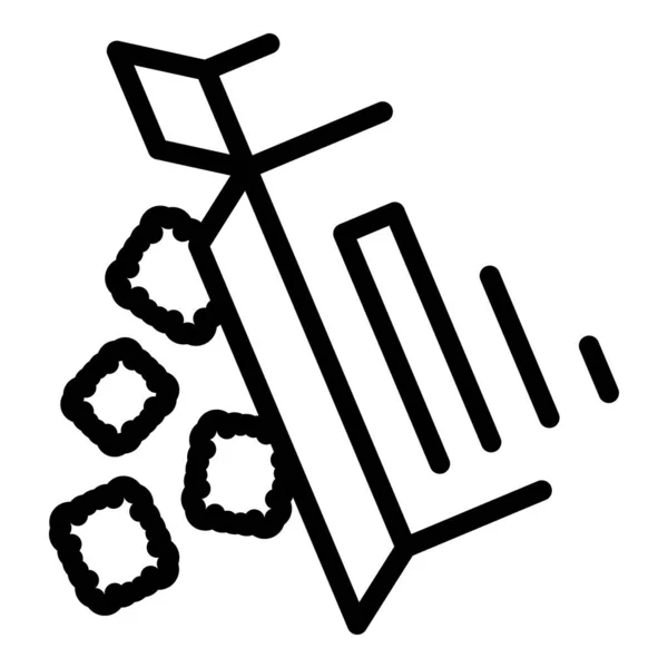 Vektor obrysu ikon kukuřičných vloček. Obilná snídaně — Stockový vektor