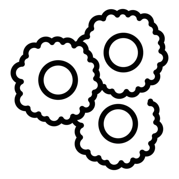 Céréales cercles icône contour vecteur. Bowl petit déjeuner — Image vectorielle