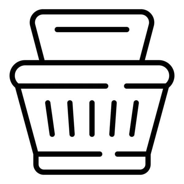 Loja ícone cesta contorno vetor. Leite vegetal —  Vetores de Stock