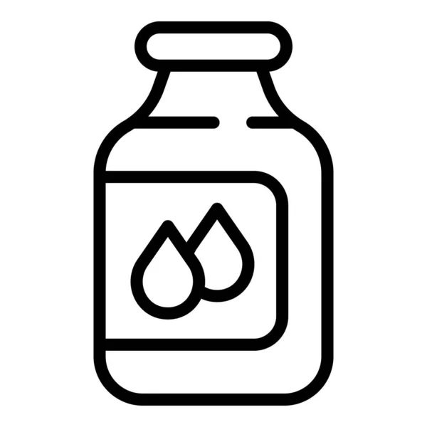 Bottiglia di latte icona contorno vettore. Bevanda vegetale — Vettoriale Stock