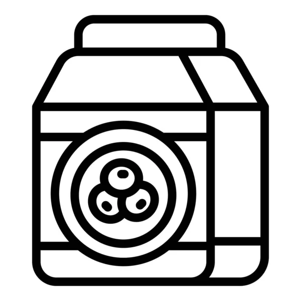 Ikona opakowania mleka orzechowego zarys wektor. Soja roślinna — Wektor stockowy