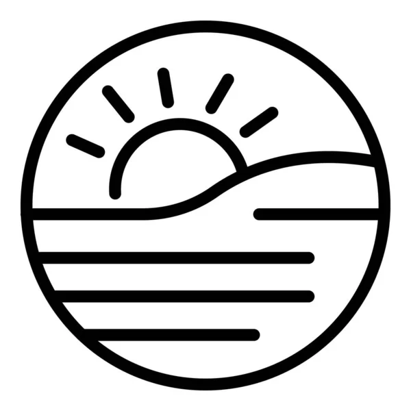 Sunrise milk logo icon outline vector. Vegetable soy — Stock Vector