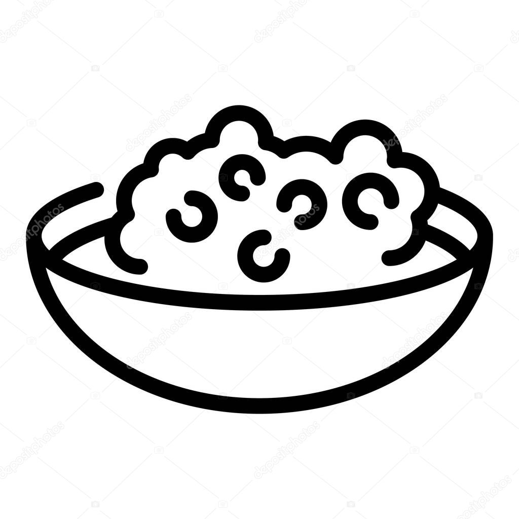 Grocery breakfast icon outline vector. Cereal bowl