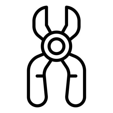 E sigarası makas ikon ana hatları vektörü. Tütün sigarası.