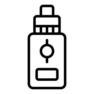 E sigara şişesi ikonu ana hat vektörü. Tütün sigarası.