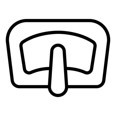 Ön cam sileceği bıçak ikonu ana hat vektörü. Pencere yağmuru