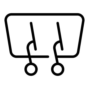 Ön cam sileceği ikon ana hat vektörü. Pencere yağmuru