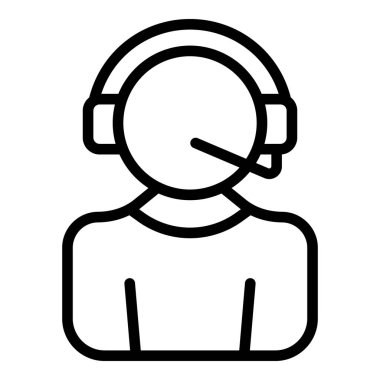 Çevrimiçi çağrı ikon ana hatları vektörü. Özel teklif