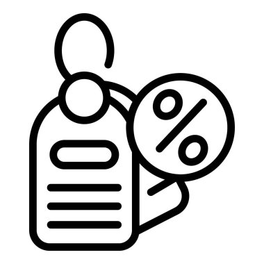 Satış etiketi kıyafet ikonu ana hatları vektörü. İş teklifi