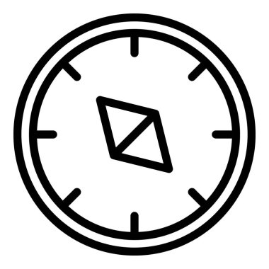 Pusula seyahat simgesi ana hatları vektörü. Yol sınavı