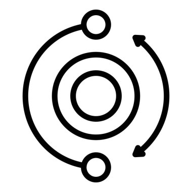 Boşluk taşıma simgesi dış hat vektörü. Yörünge yolu