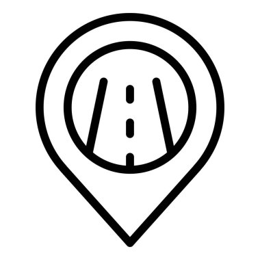 Konum noktası ikon ana hatları vektörü. GPS haritası