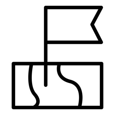 Harita konum simgesi ana hatlı vektörü. GPS rotası