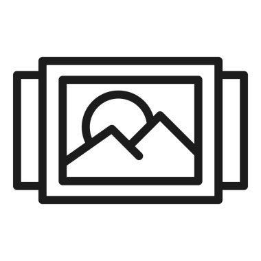 Dijital resim simgesi dış hat vektörü. Aracı düzenle