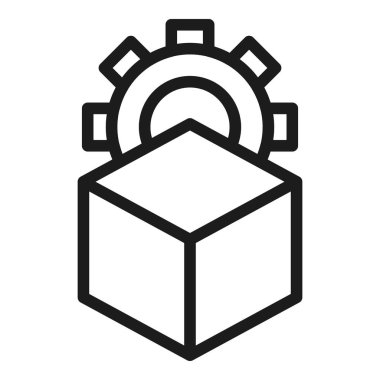 Küp dişli taslak vektörünü düzenle. Dijital ölçekle