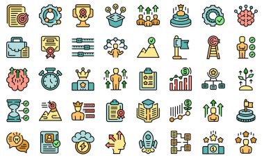 Yetenek seviyesi simgesi ana hat vektörü. Uzman başarısı