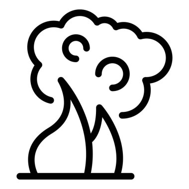 Dumanı tüten ikon ana hatlarını ateşle. Hava temizliği