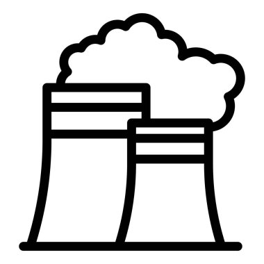 Elektrik santrali duman ikonu ana hat vektörü. Hava tozu