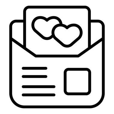 Düğün harfi simgesi ana hat vektörü. Tören partisi