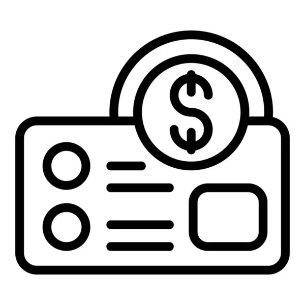 Geld kaart pictogram omtrek vector. Online aanbieding — Stockvector