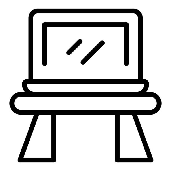 Notebook stand icon outline vector. Laptop adjustable