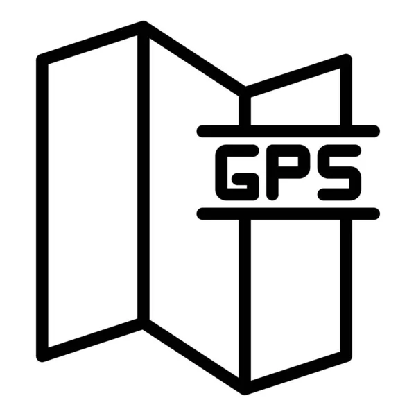 Gps map icon outline Vektor. Standort-Route — Stockvektor