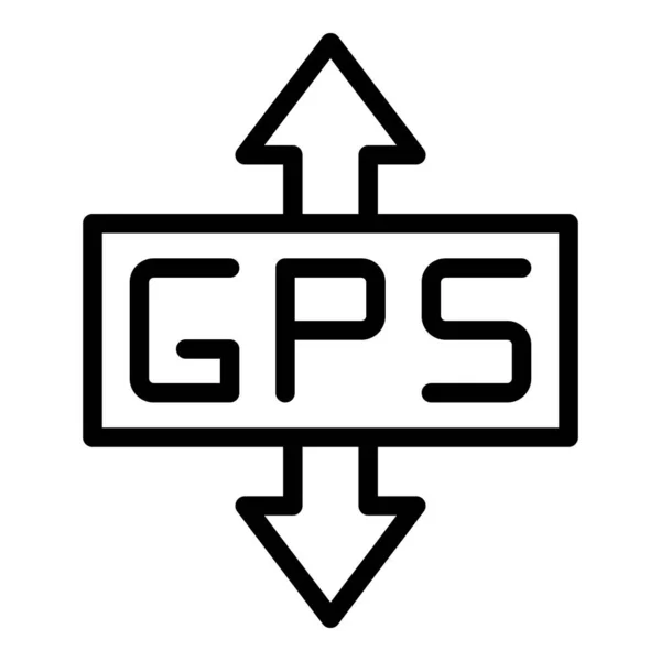 Gps flytta ikonen kontur vektor. Telefonjord — Stock vektor