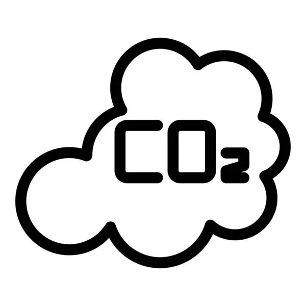 Вектор контуру піктограм хмари Co2. Повітря чисте — стоковий вектор