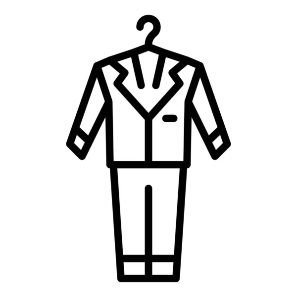 Icono de traje de boda contorno vector. Servicio de eventos — Vector de stock