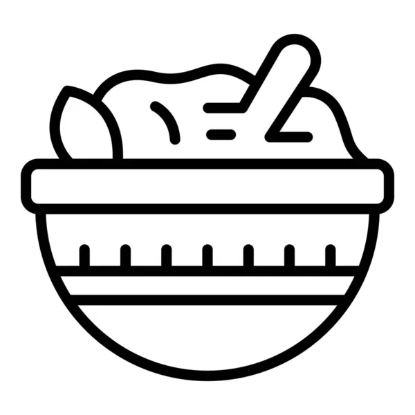 Boda icono cuenco de comida vector contorno. Servicio de eventos — Archivo Imágenes Vectoriales