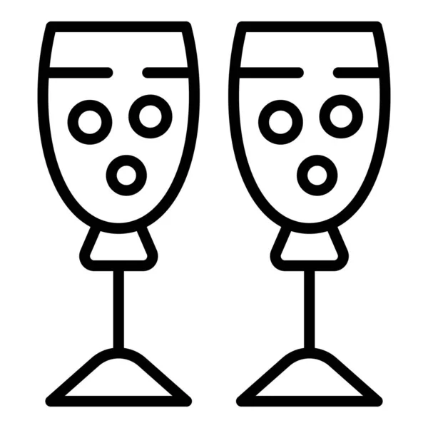 Wedding champagne glasses icon outline vector. Event service — Stock Vector